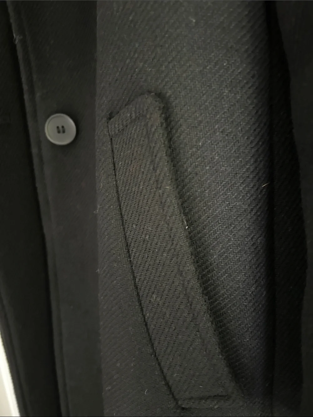 Zara Black Wool-Blend Pea Coat